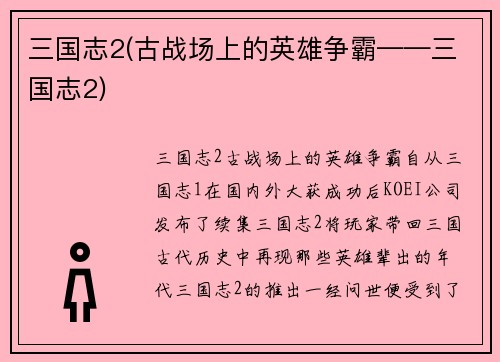 三国志2(古战场上的英雄争霸——三国志2)